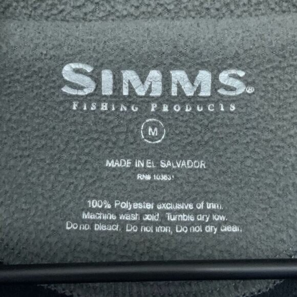 SIMMS Men’s 1/4 Zip Fleece Pullover Black Orange Size Medium - Picture 7 of 7